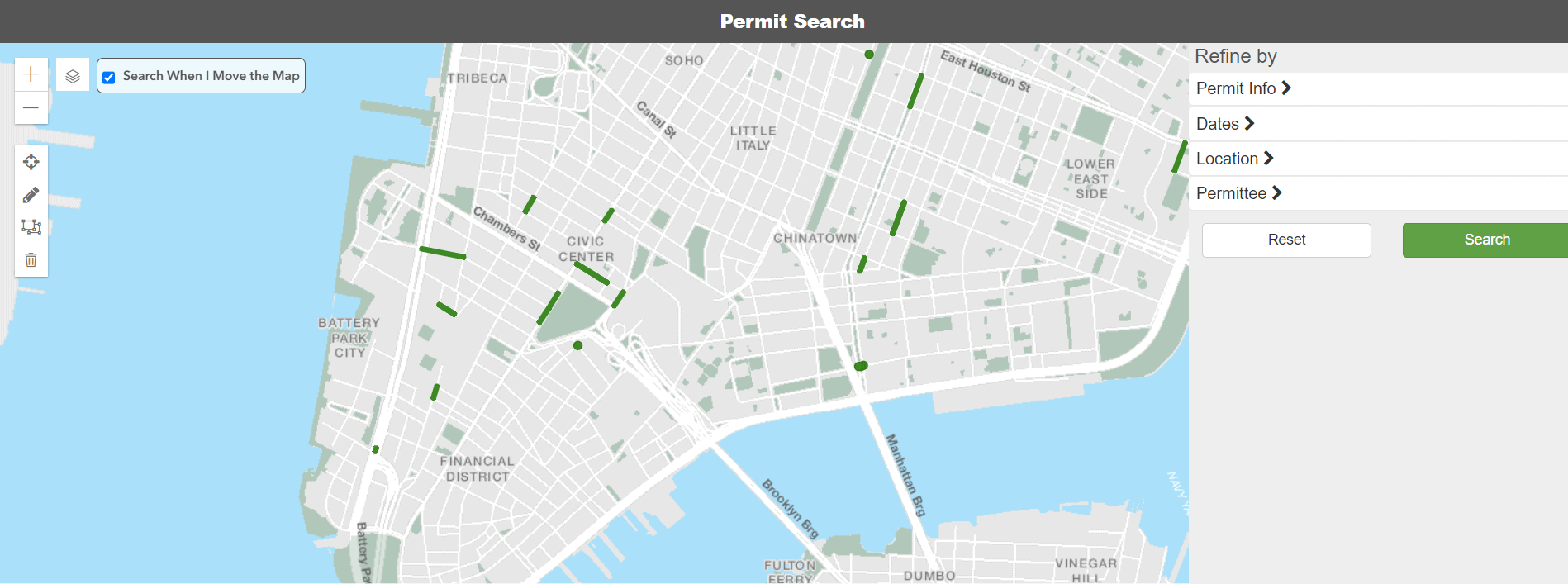 Review all Active Permits for Street Openings; Emergency Work; Protected Status Within The Five Boroughs 